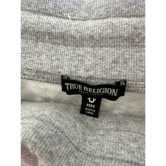 True Religion Jogger Sweatpants Men's M Gray Fleece Logo Graphic Elastic Waist - Picture 5 of 7